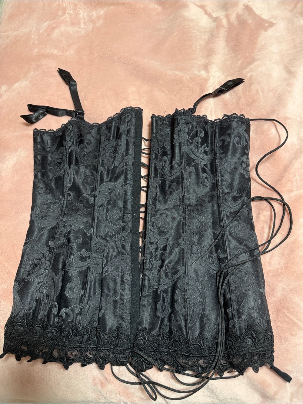 Frederick's of Hollywood Black Lace Corset Bustier